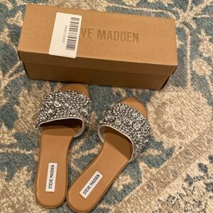 Steve Madden Rhinestone Slip On Sandal
